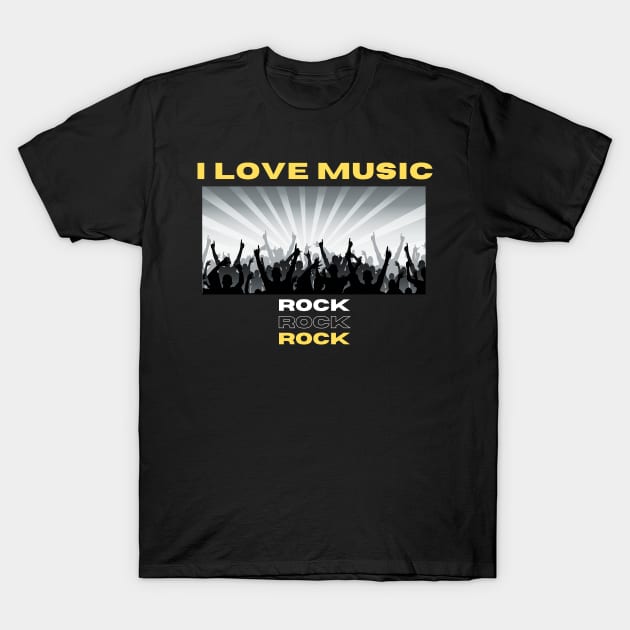 I Love Music Rock T-Shirt by Eighteen Plus